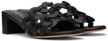 Sneakers och skor Gianvito Rossi Amalfi Woven Leather Heeled Sandals Svart | G10025-45RIC-CLN, 3