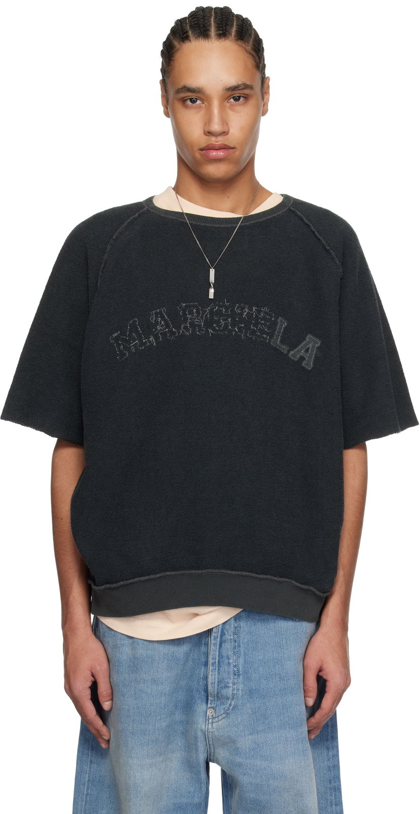 Sweater Maison Margiela Maison Margiela Logo Short-Sleeve T-Shirt Svart | S50GU0229 M25021