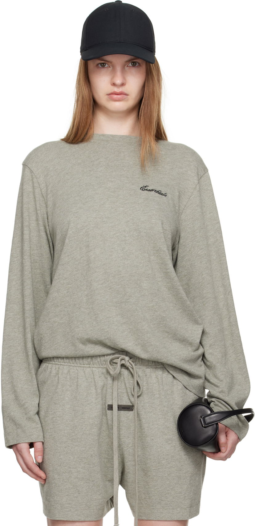 T-shirt Fear of God Fear of God ESSENTIALS Classic Fit Long Sleeve T-Shirt Svart | 125SP255885FW
