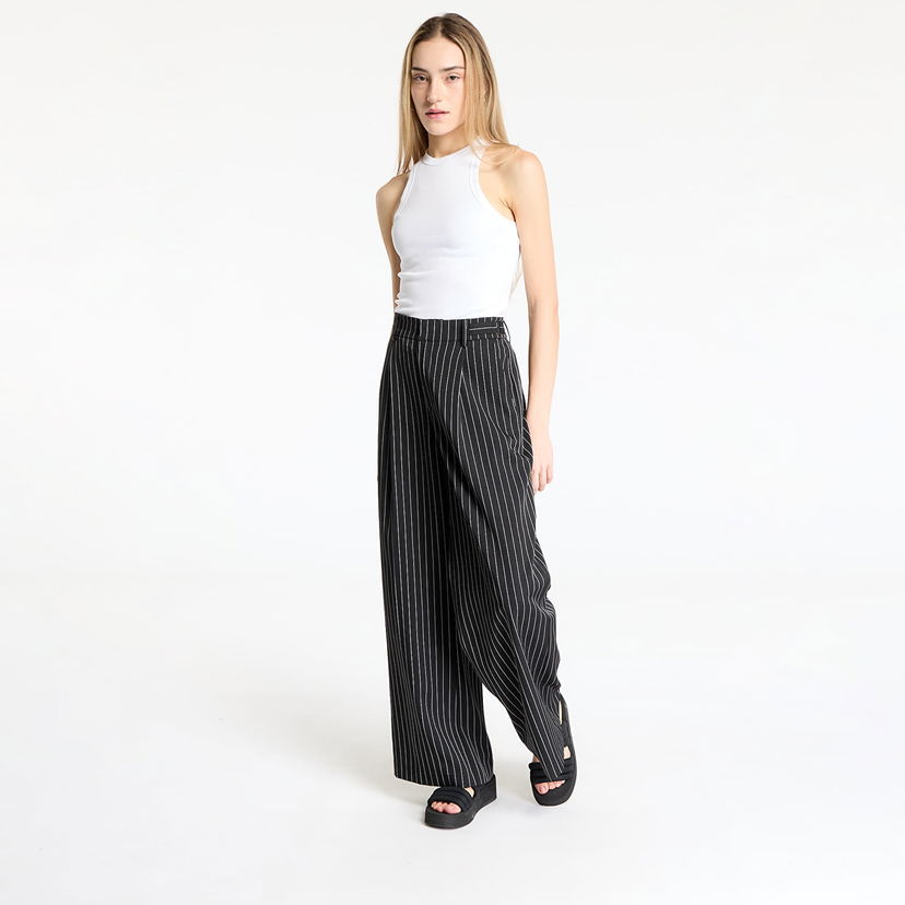 Byxor Urban Classics Urban Classics Pinstripe Wide Leg Trousers Svart | TB7068-18580