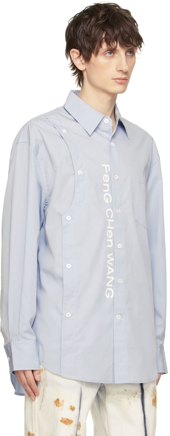Skjorta Feng Chen Wang Feng Chen Wang Printed Shirt Blå | FMS17SR03B, 1