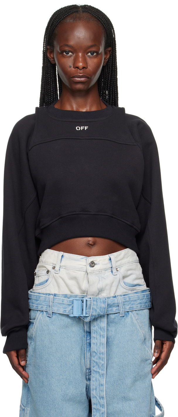 Sweatshirt Off-White Black Layered Sweatshirt Svart | OWBA071F23JER0011001
