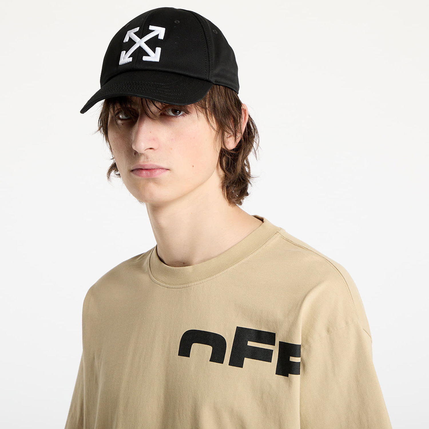 T-shirt Off-White Shared Skate Short Sleeve T-Shirt Beige | OMAA120S25JER00B6110, 1