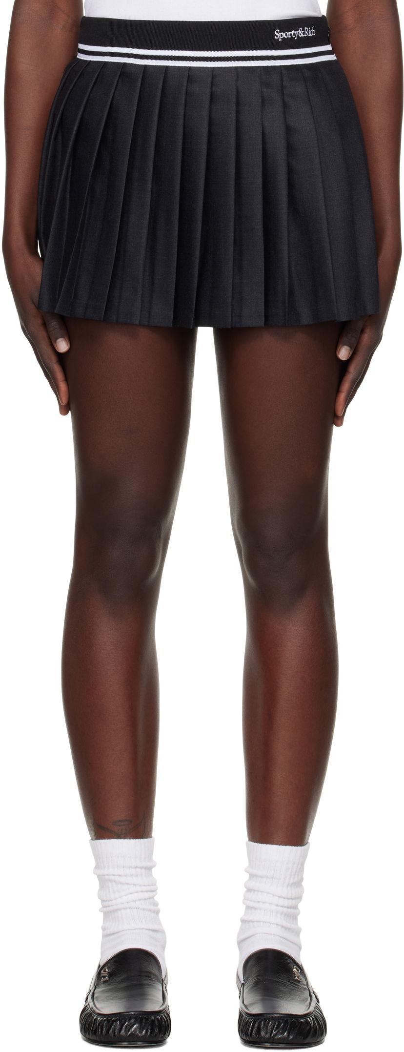 Kjol Sporty & Rich Abigail Pleated Miniskirt Svart | SK012506300GY16