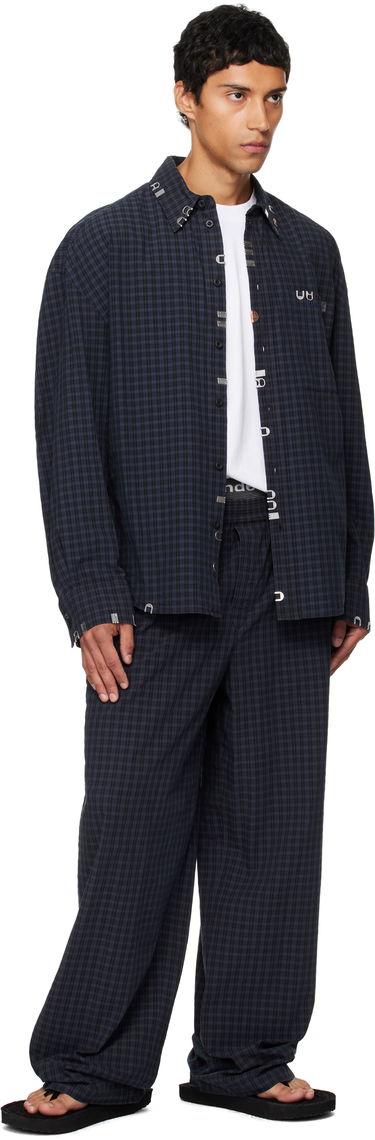 Skjorta Alexander Wang Alexander Wang Boxy Check Shirt Mörkblå | 6WC3251093, 3