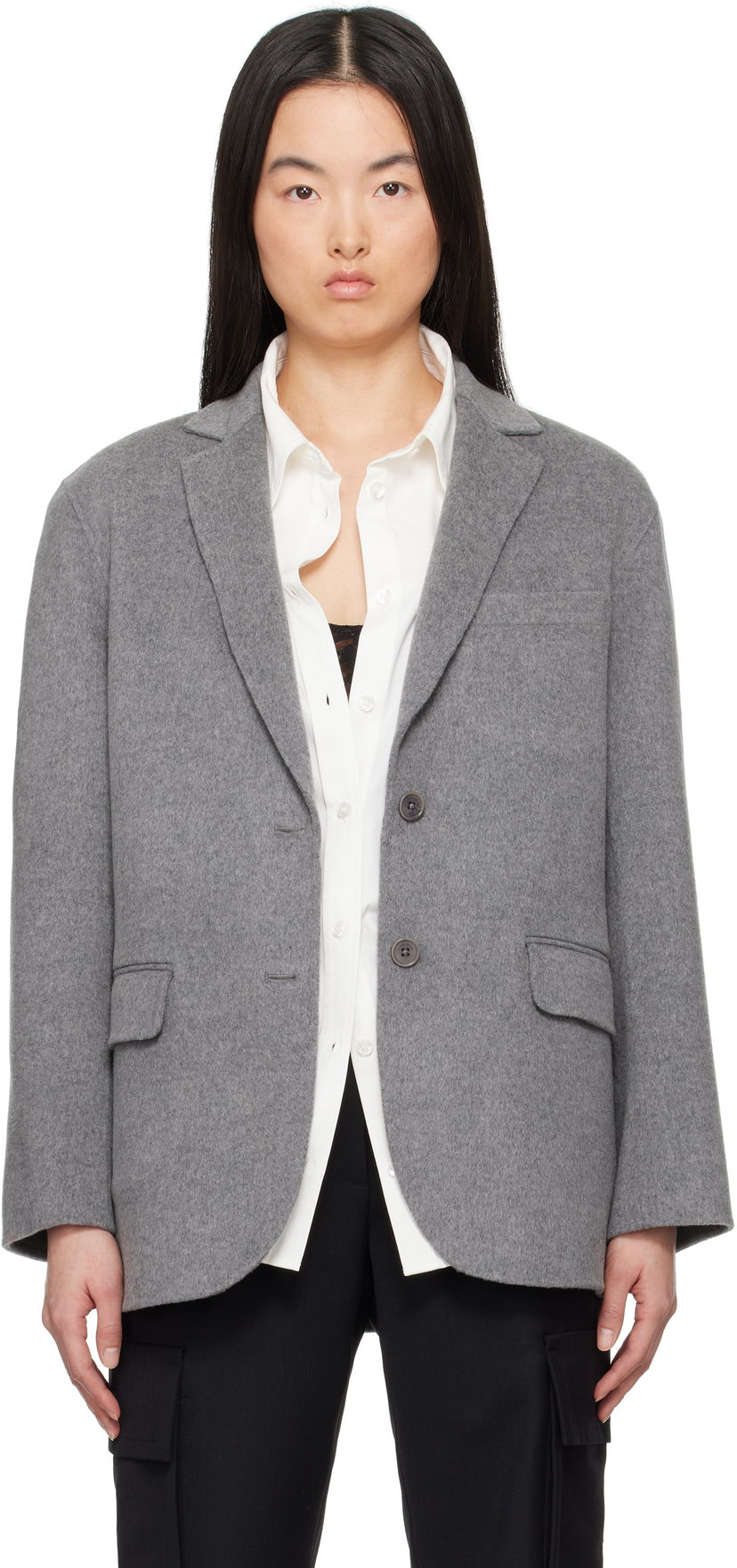 Rockar Anine Bing Anine Bing Quinn Blazer Grå | A-01-10719-GRM5