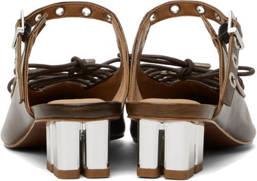 Sneakers och skor GANNI GANNI Oleatex Lace-Up Mules Brun | S3092, 1