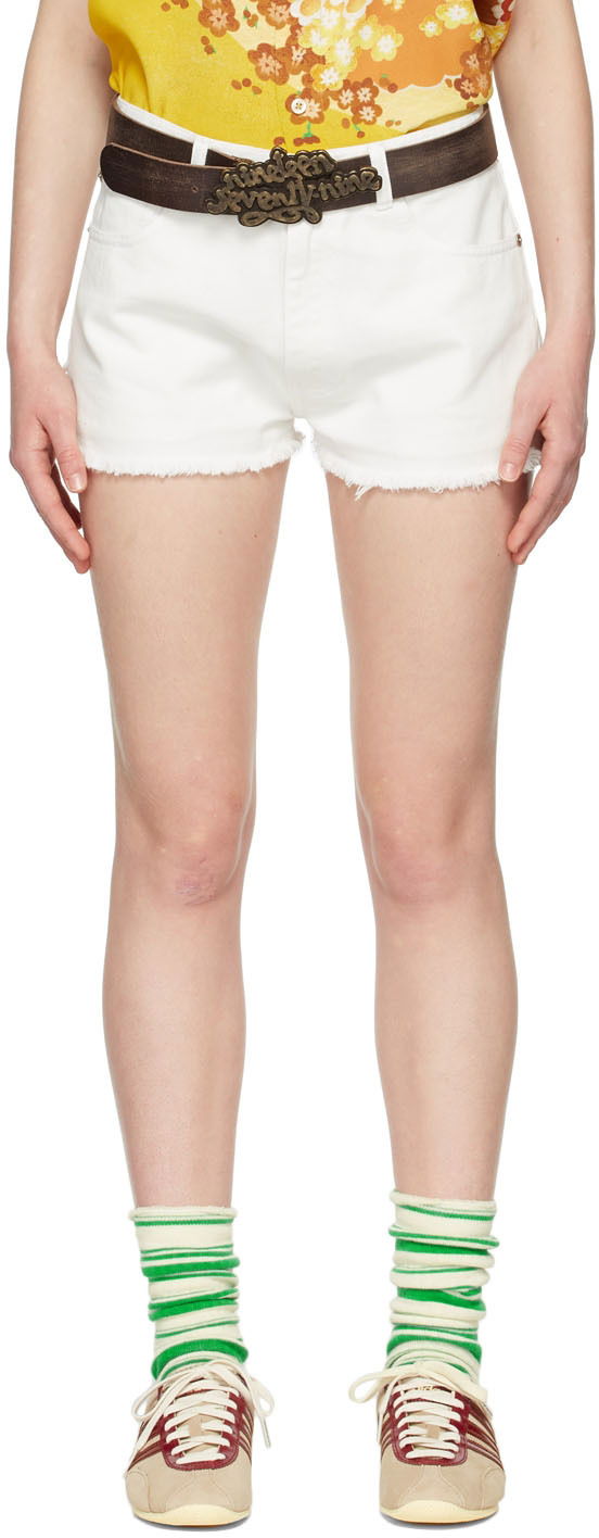Bälten ERL Denim Shorts Vit | ERL04P014