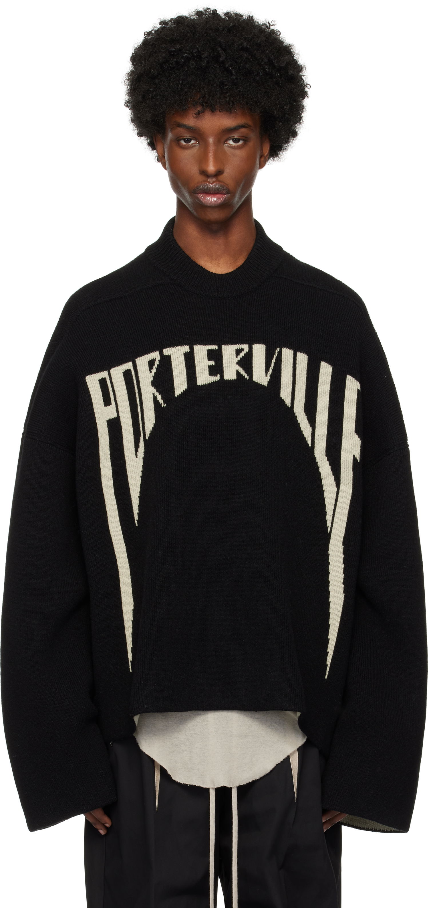 Sweater Rick Owens Porterville Jumbo Sweater Svart | RR02D6699 KWV1, 0