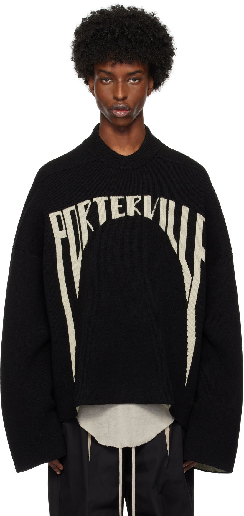 Sweater Rick Owens Porterville Jumbo Sweater Svart | RR02D6699 KWV1