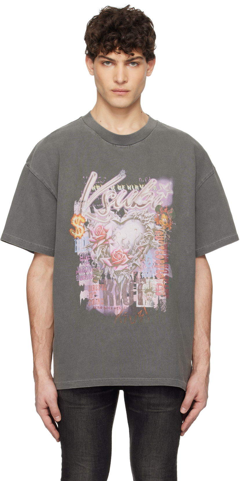 T-shirt Ksubi Ksubi Sketch Ekcess Graphic T-Shirt Grå | MPS25TE001