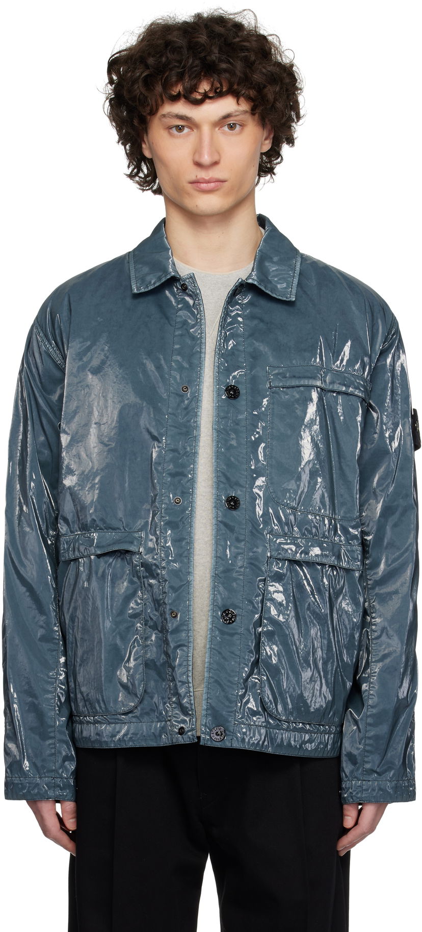 Vindjacka Stone Island Stone Island Prismatica Mussola Caban Jacket Blå | K1S15 4100065 S0132