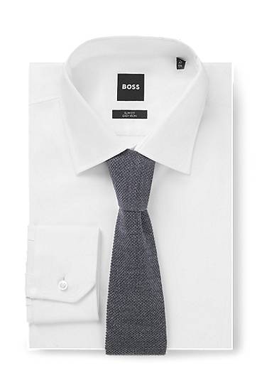 Tillbehör BOSS BECKHAM x BOSS Knitted Tie in Wool Grå | 50555729, 1