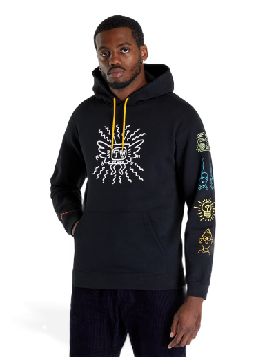 Sweatshirt Converse x Keith Haring Fleece Hoodie Svart | 10025064-A01