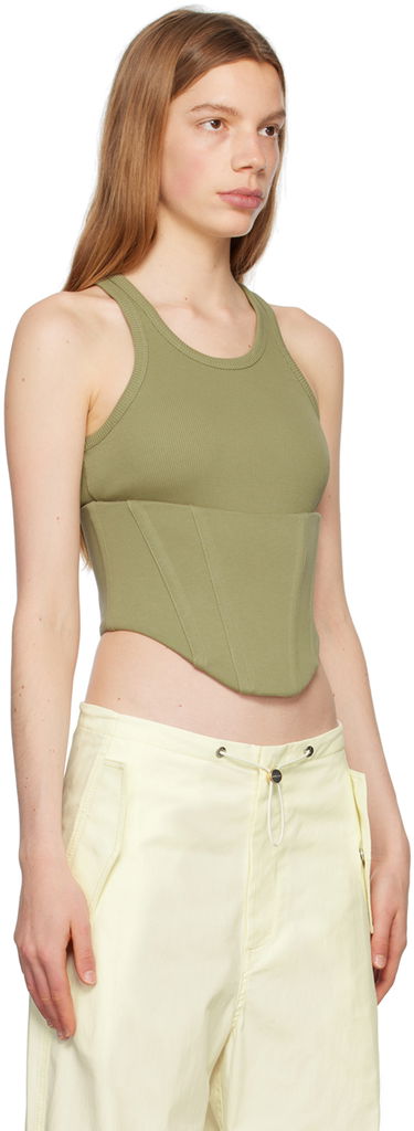 Linne Dion Lee Dion Lee Float Ribbed Tank Top Grön | C3146P23, 1