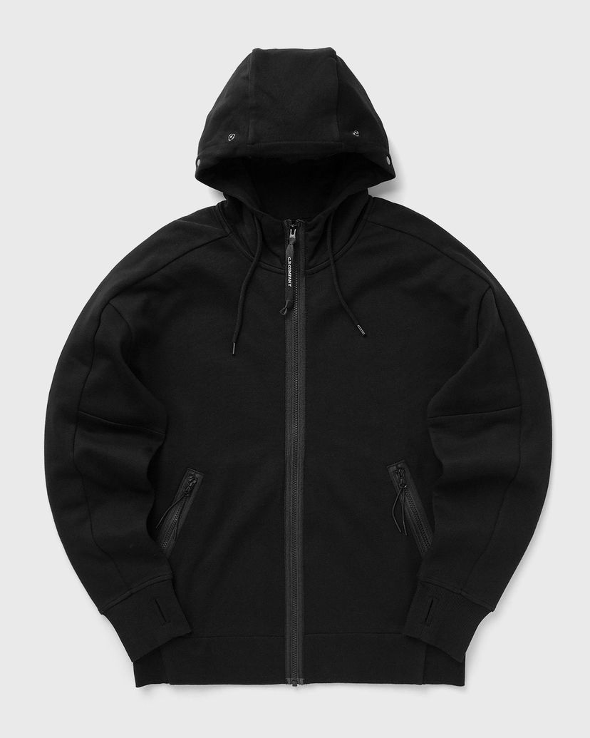 Sweatshirt C.P. Company DIAGONAL RAISED FLEECE GOGGLE ZIPPED HOODED SWEATSHIRT Svart | 17CMSS028A005086W-999