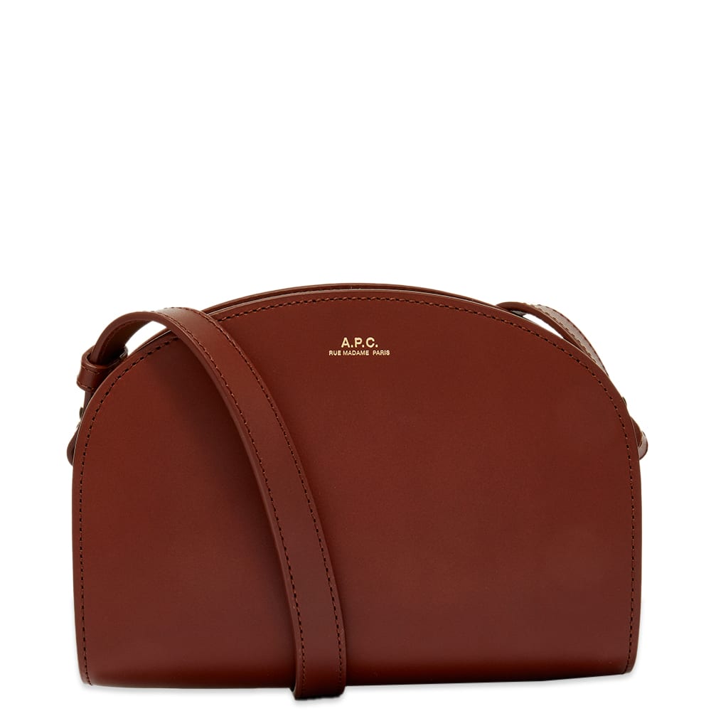 Axelväska A.P.C. Demi Lune Mini Shoulder Bag Brun | PXAWV-F61392-CAD, 0