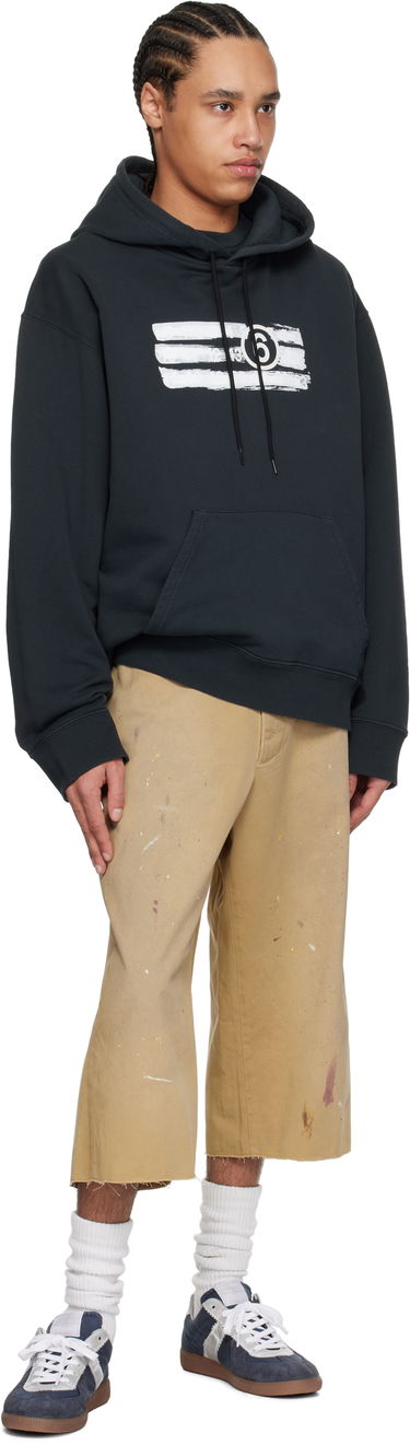 Sweatshirt Maison Margiela MM6 Maison Margiela Printed Logo Hoodie Svart | SH2GU0020 M25004, 3