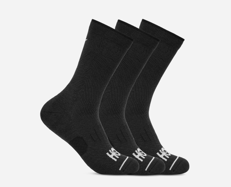 Strumpor Hoka One One Crew Run Socks, 3-Pack, Size XL Svart | 1122931-BBBLC