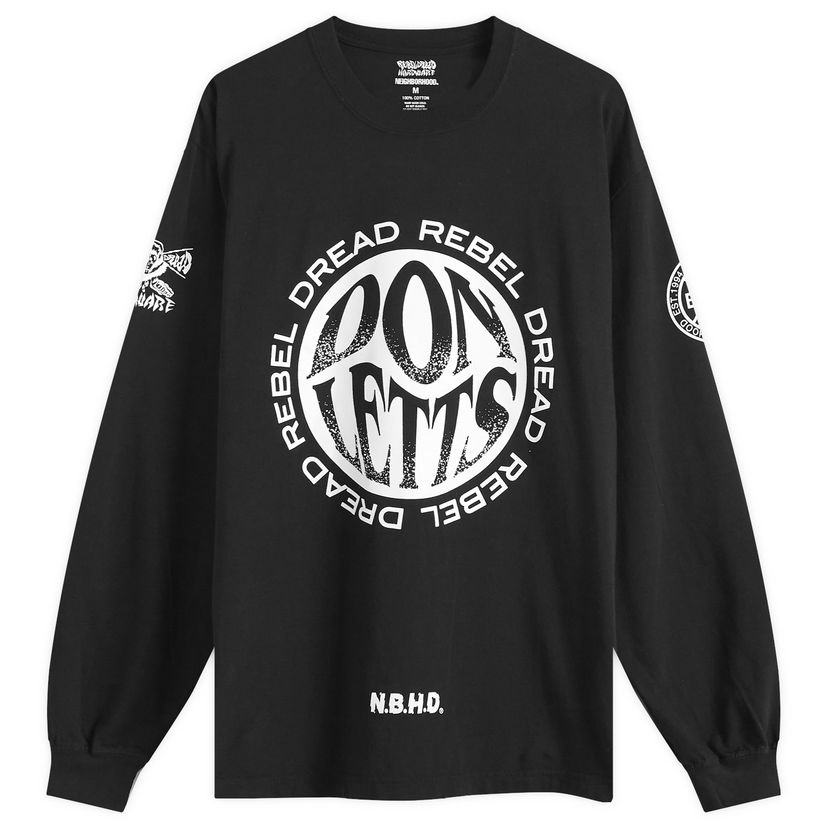 T-shirt Neighborhood Rebel Dread Hardware Long Sleeve Graphic T-Shirt Svart | 242PCRDN-LT01S-BLK