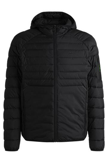 Pufferjacka BOSS Padded Water-Repellent Jacket with Reflective Details Svart | 50514761