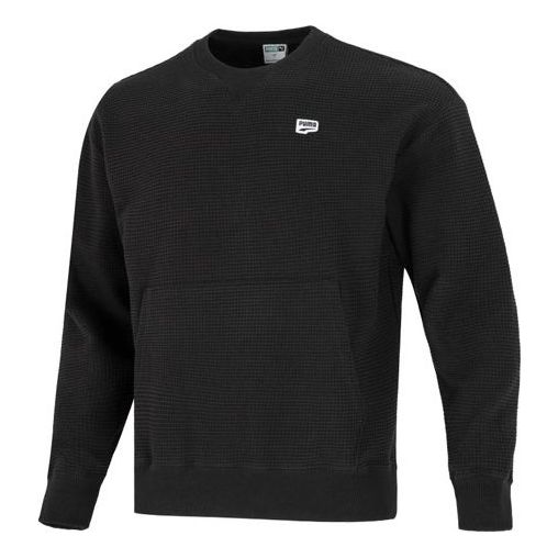 Sweater Puma Downtown Waffle Crewneck Sweatshirt Svart | 537730-01
