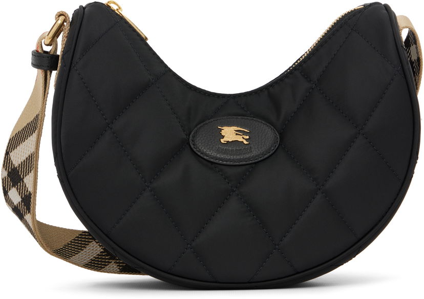 Axelväska Burberry Burberry Quilted Horseshoe Crossbody Bag Svart | 8111928