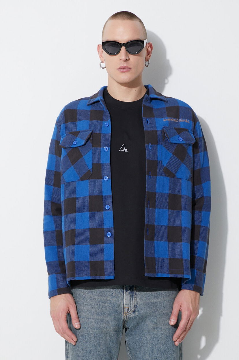 Skjorta Universal Works Universal Works L/S Utility Shirt Blå | 29177