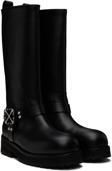 Kläder Off-White Off-White Off Track Leather Boots Svart | OWIE045C99LEA0011072, 3