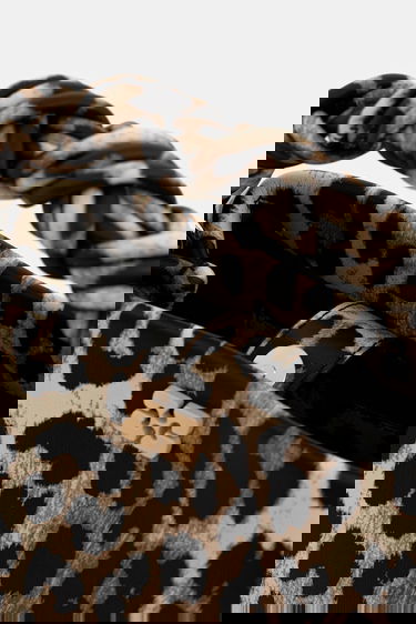 Handväska GANNI Leather Bou Bag Mini Leopard Print with Braided Handle Flerfärgad | A6948, 4