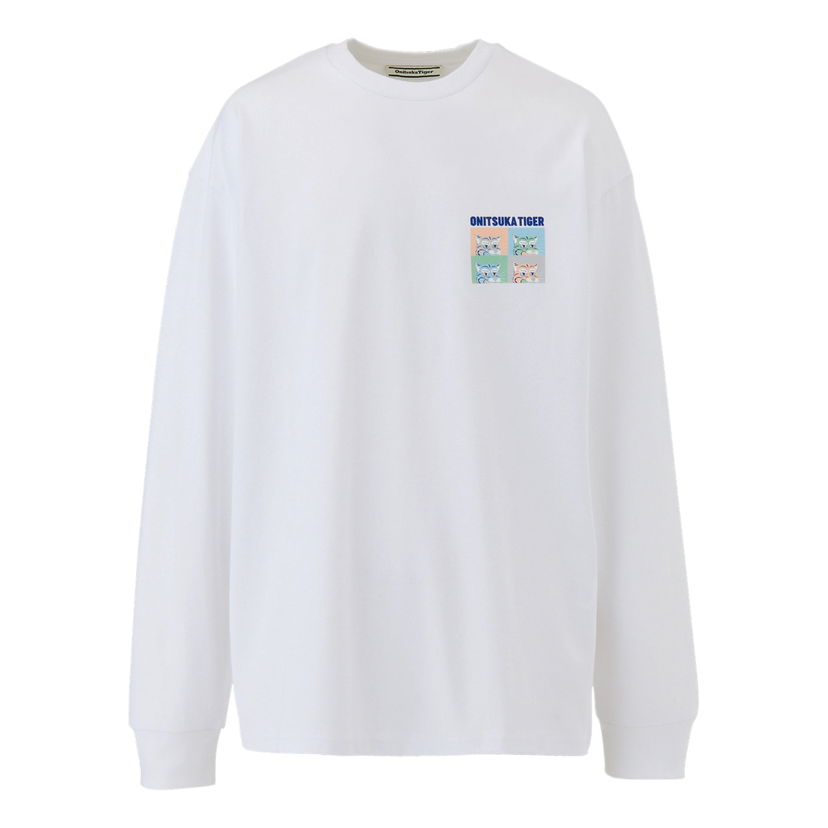 T-shirt Onitsuka Tiger Tiger Graphic Long Sleeve T-Shirt Vit | 2183B380-100