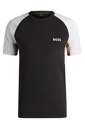 T-shirt BOSS BOSS Active Color-Blocked T-Shirt Svart | 50539114