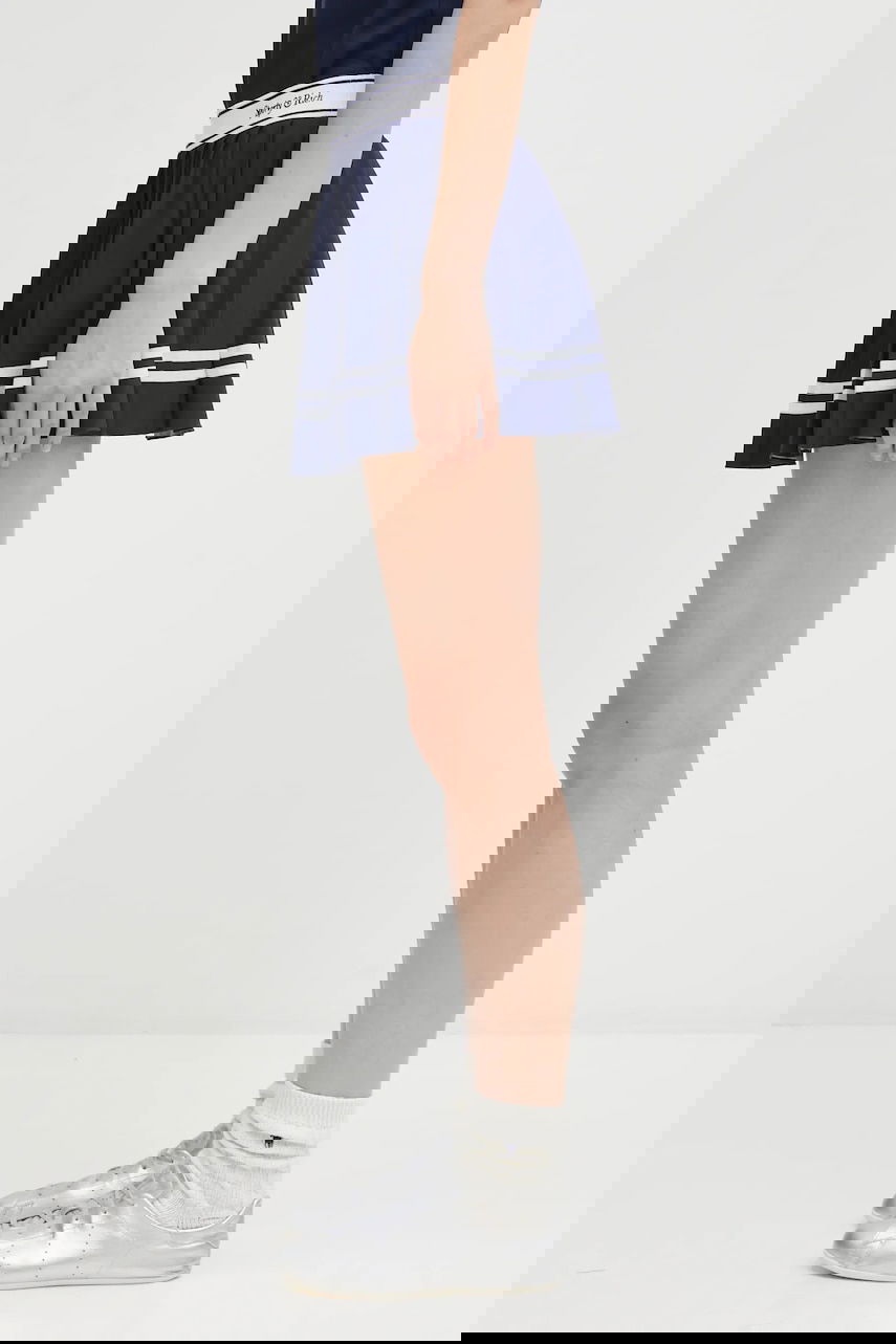 Kjol Sporty & Rich Italic Logo Pleated Mini Skirt Mörkblå | SK005621313BL107, 1