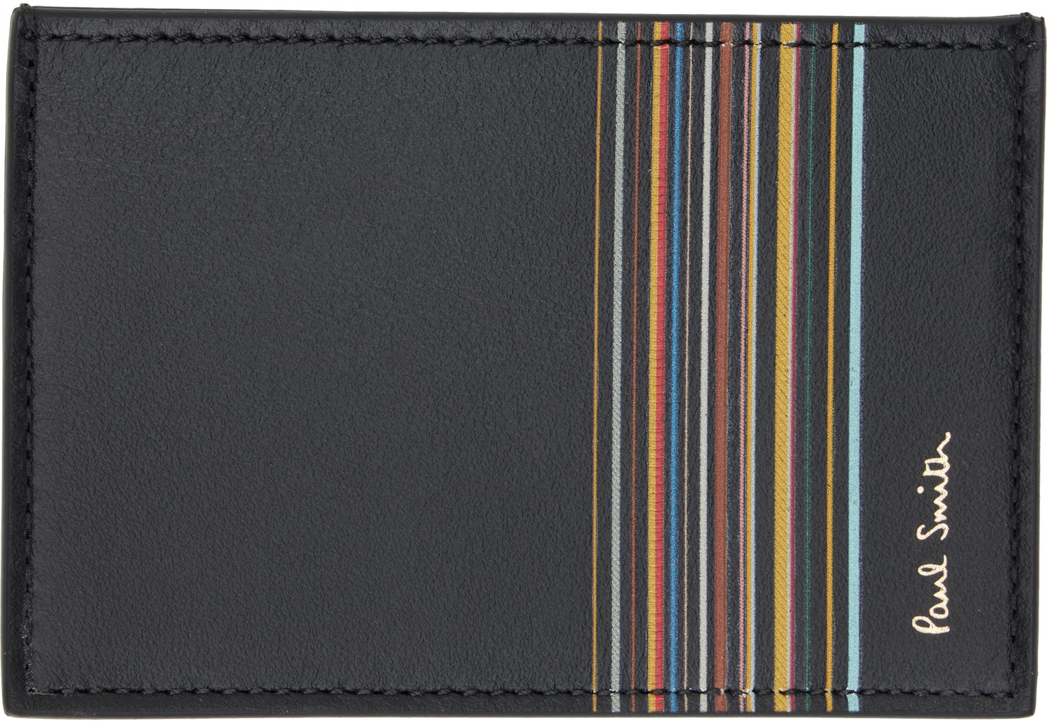 Plånbok Paul Smith Paul Smith Leather Signature Stripe Credit Card Holder Svart | M1A-6137-LFISIG, 0