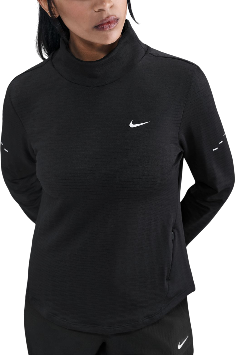T-shirt Nike Long-Sleeve Textured Mock Neck Running Top Swift Svart | hv2969-010