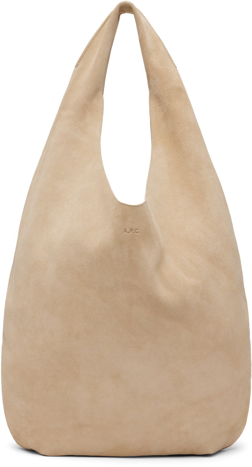 Axelväska A.P.C. A.P.C. 'Le Neige' Suede Shoulder Bag Beige | PXCCB-F67008