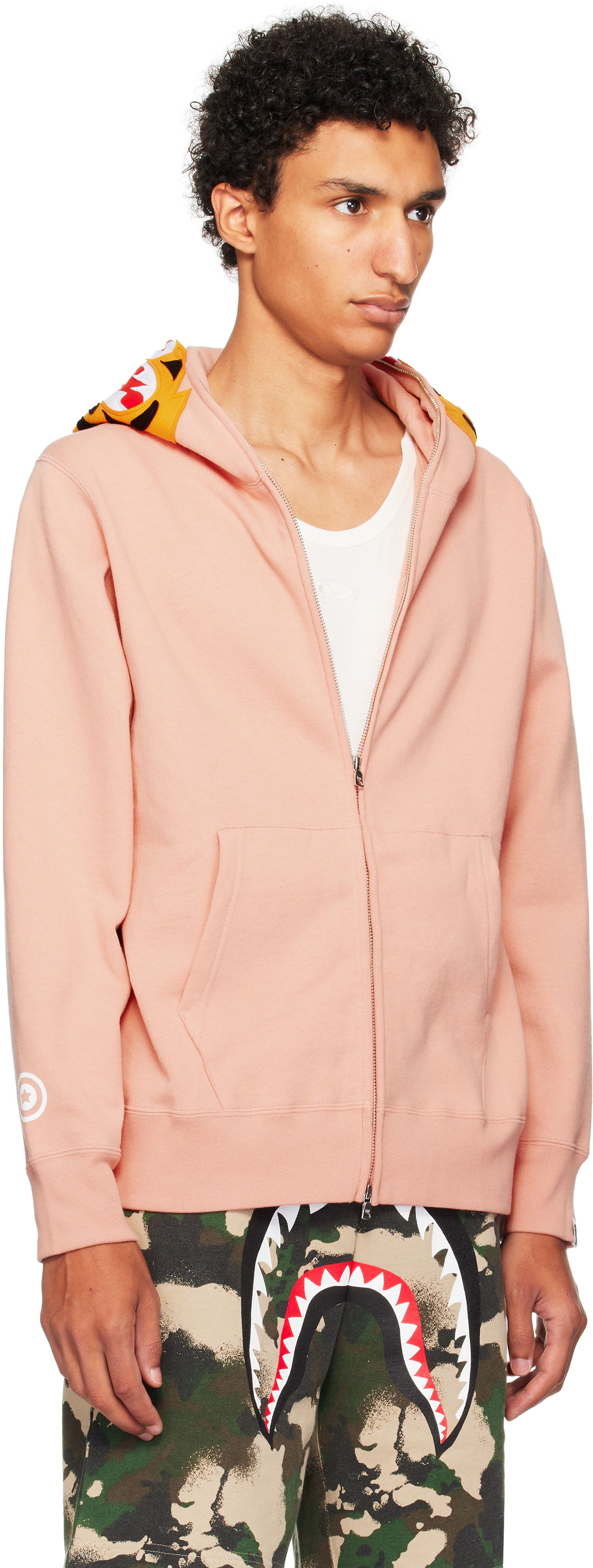 Sweatshirt BAPE Tiger Full Zip Hoodie Rosa | 001ZPL301006M, 1