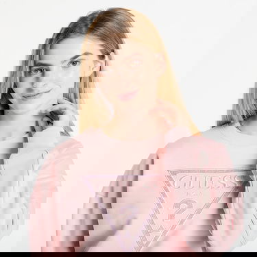 Sweatshirt GUESS GUESS Triangle Glitter Sweatshirt Rosa | W5BQ11KC8I1-G66B, 1