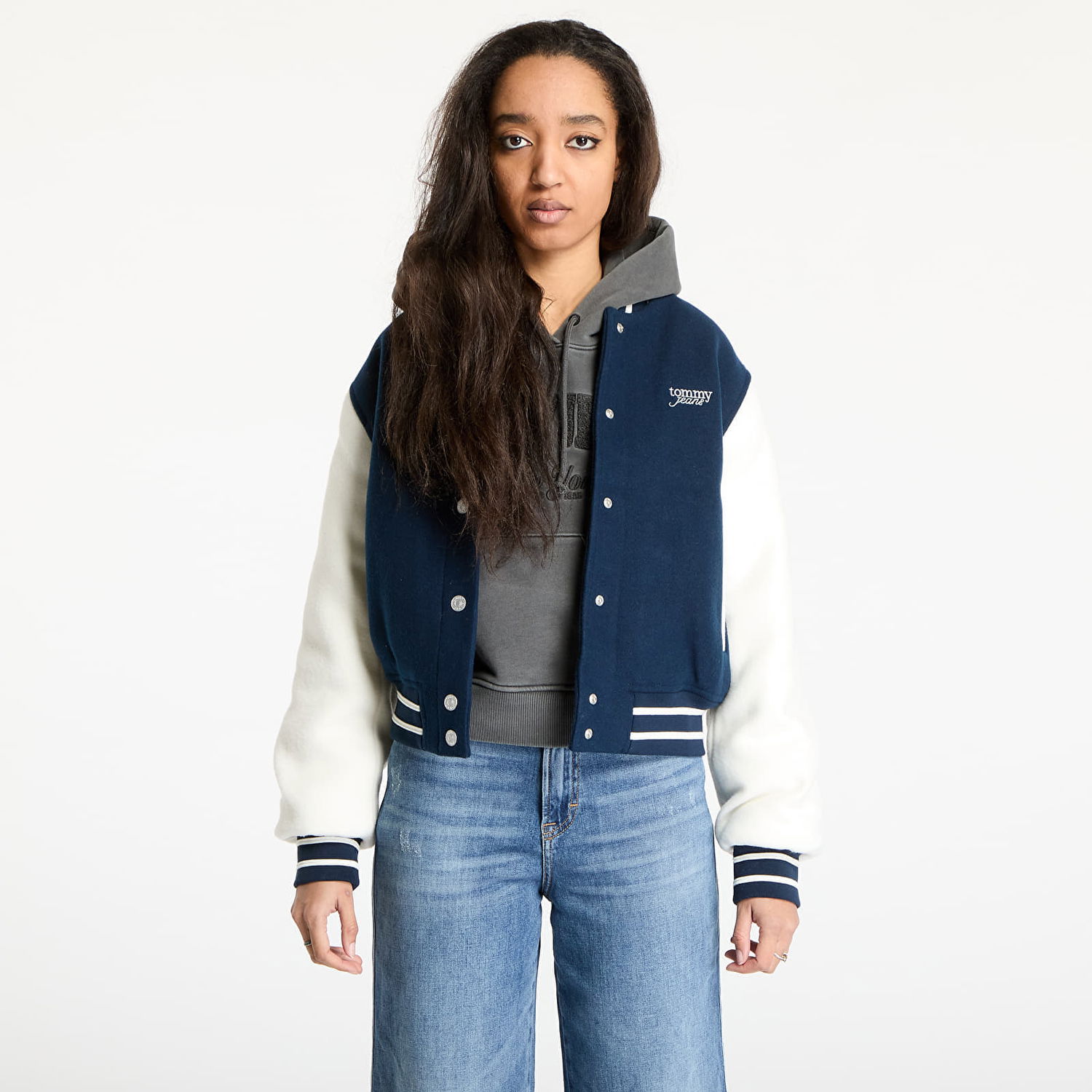 Bomberjacka Tommy Hilfiger Tommy Jeans Wool Varsity Bomber Jacket Mörkblå | DW0DW19320 C1G, 0