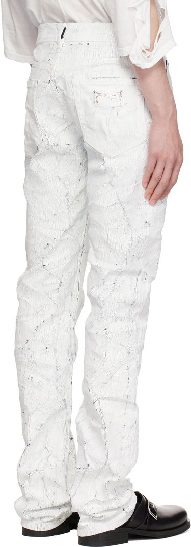 Jeans Maison Margiela MM6 Maison Margiela 5 Pocket Cracked Jeans Vit | SH2LA0018 M30028, 2