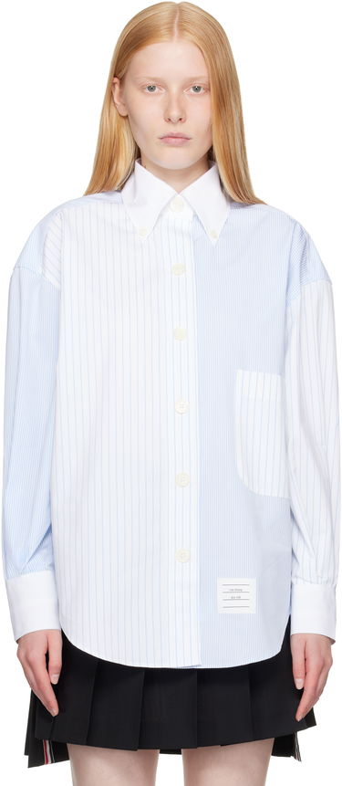 Skjorta Thom Browne Thom Browne Funmix Micro University Striped Shirt Blå | FLL079F-F0917, 0