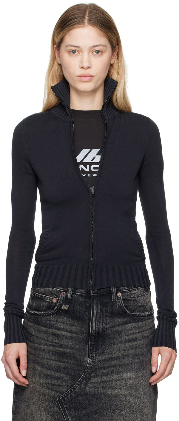 Sweater Balenciaga Zip Up Sweater Svart | 794228 T3312