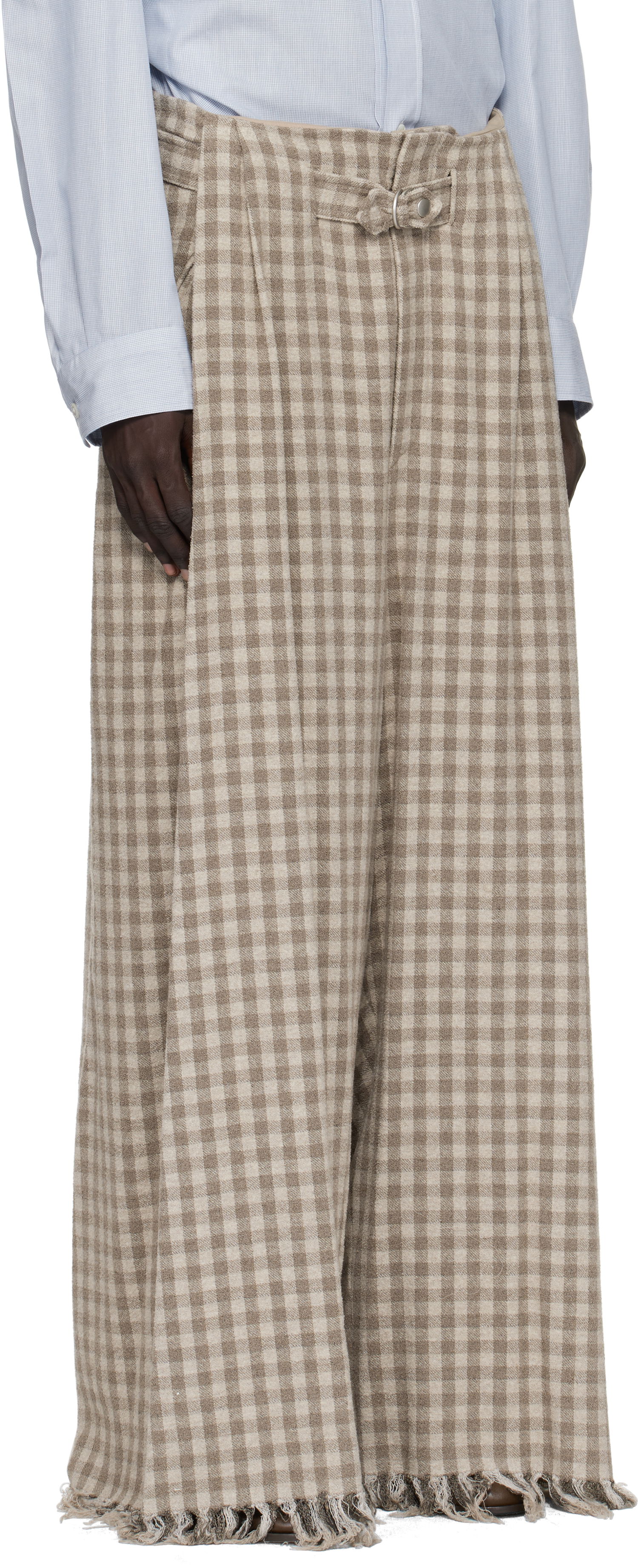 Byxor HED MAYNER Hed Mayner Check Trousers Beige | HMMB30041A-HB201, 1
