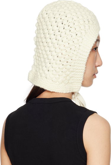 Mössa SHUSHU/TONG SHUSHU/TONG Tied Knit Hood Vit | MWDCAC06 ACR001, 4