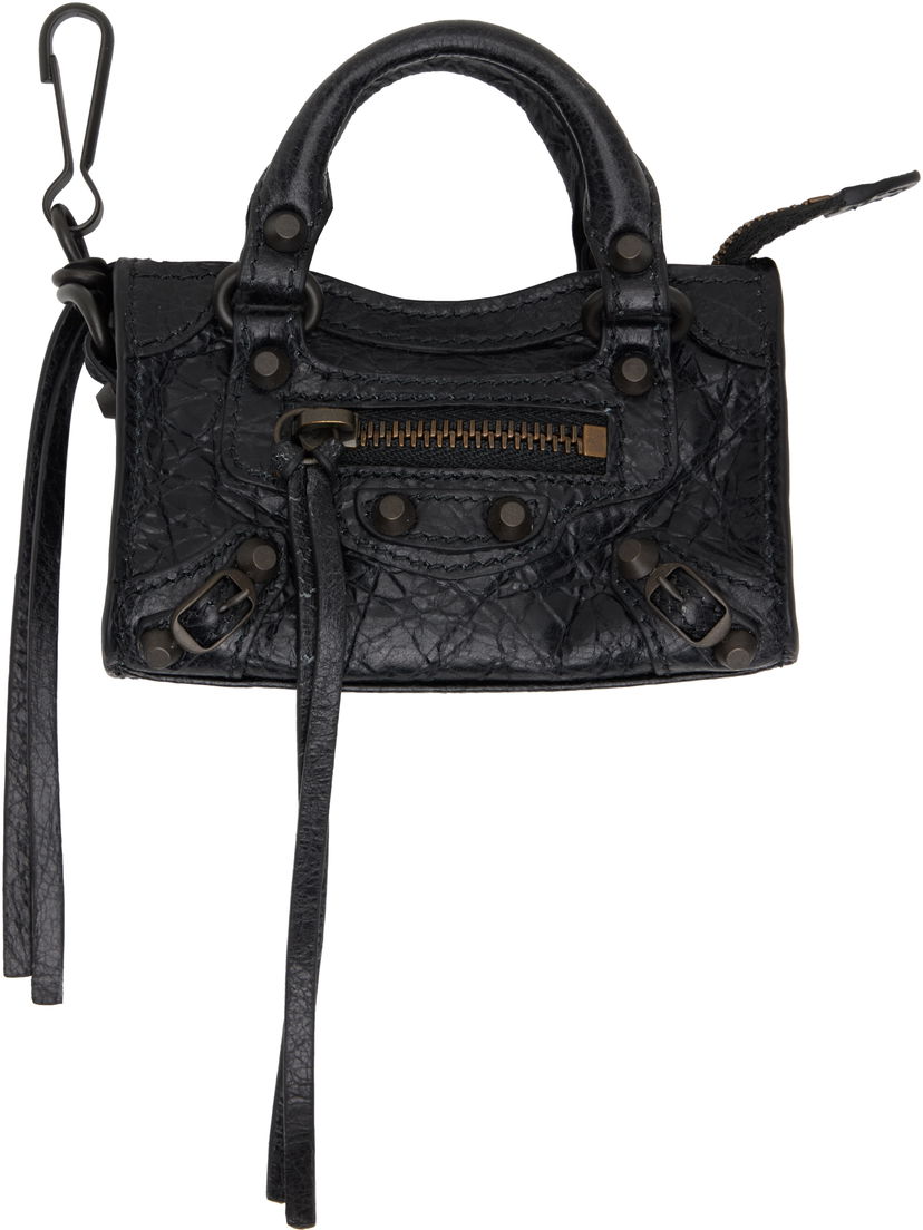 Nyckelringar Balenciaga Balenciaga 'Le City' Micro Bag Charm Svart | 819471 2ABEK