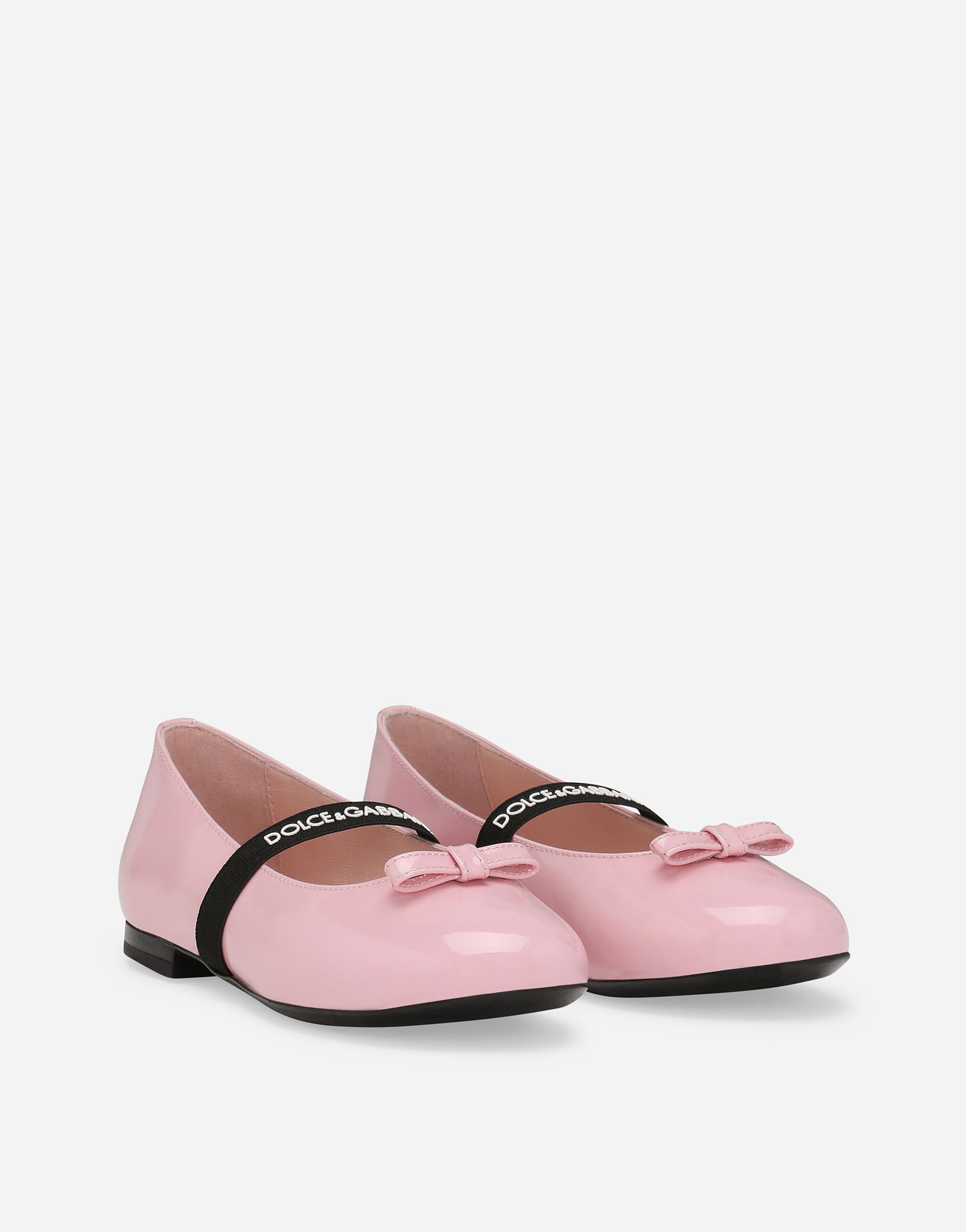 Sneakers och skor Dolce & Gabbana Patent Leather Ballet Flats With Bow Rosa | D11294A483180400, 1