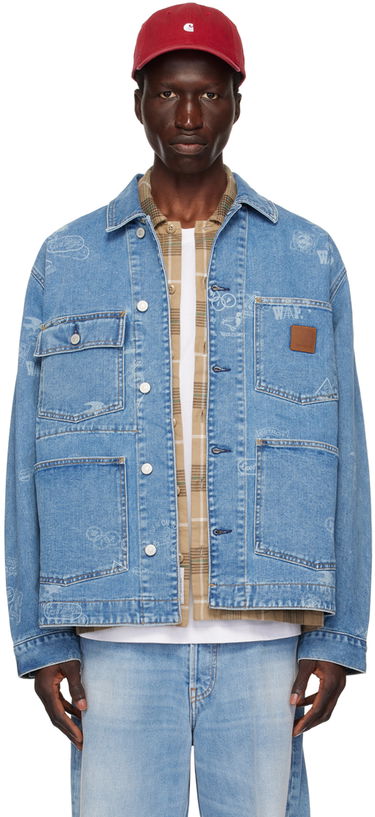 Jacka Carhartt WIP Stamp Print Denim Jacket Blå | I033743, 0
