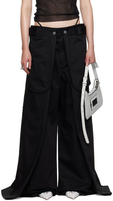 Byxor Jean Paul Gaultier Oliver Edition 'The Wrap' Wide Leg Trousers Svart | 24/27-F-PA113P-C048-00, 0