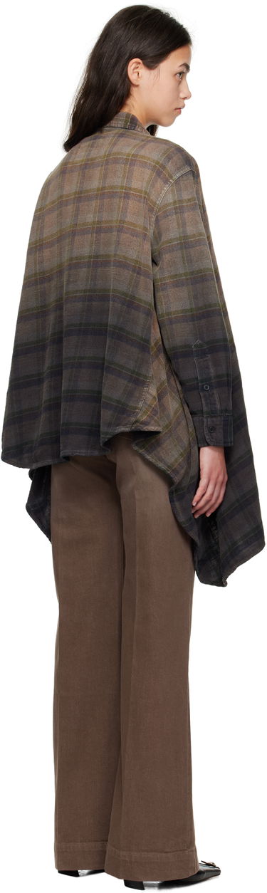 Skjorta R13 R13 Draped Plaid Shirt Brun | R13WR416-R552B, 2