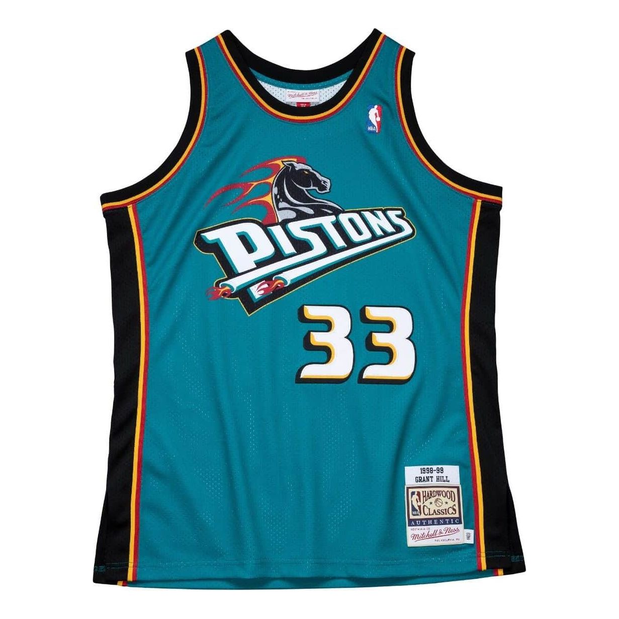 Jersey Mitchell & Ness NBA Detroit Pistons 1998-99 Grant Hill #33 Mitchell & Ness Authentic Jersey Blå | AJY4GS18083-DPITEAL98GHI, 0